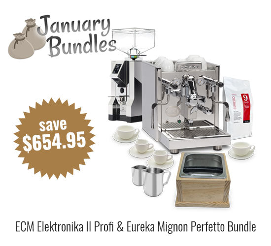 ECM Elektronika II Profi Espresso Machine & Eureka Chrome Mignon Perfetto Espresso Grinder Bundle